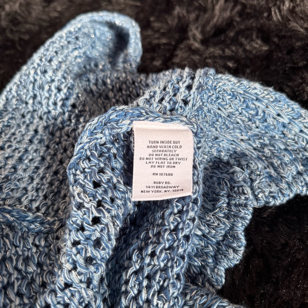 Ruby Rd. Boho/Fairycore Blue Short-Sleeve Cardigan - Picture 7 of 7